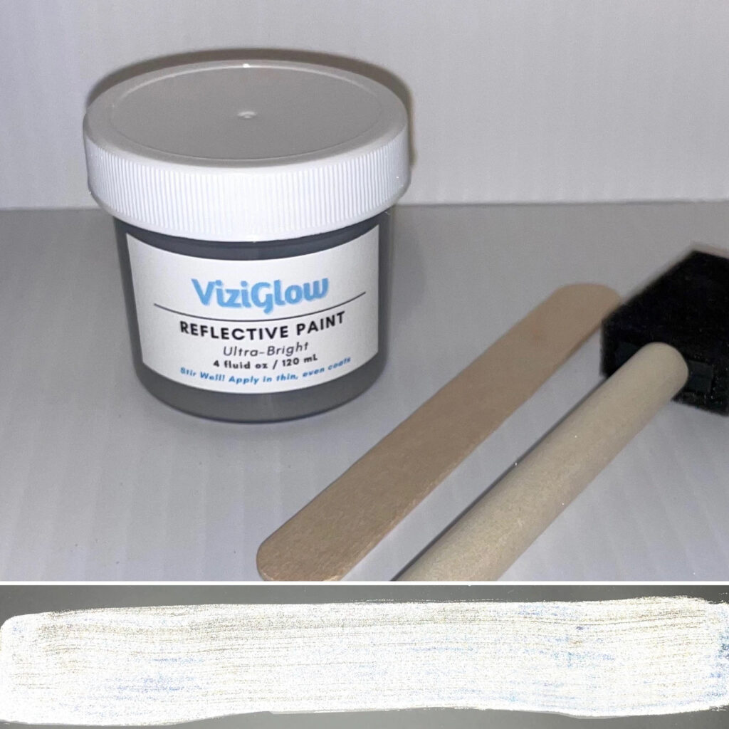thumbnail interactive-video image 1 of Lightning Brand Reflective Paint – Clear Trial Size, Makes Surfaces Safe & Visible (Made In USA) 1 of 3